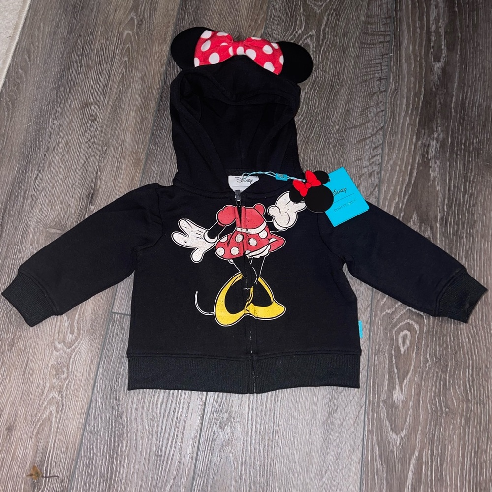 Posh peanut Minnie zip up bamboo jacket size 6-12 months